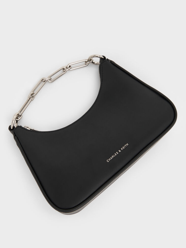 Lane Chain-Strap Shoulder Bag, Noir, hi-res