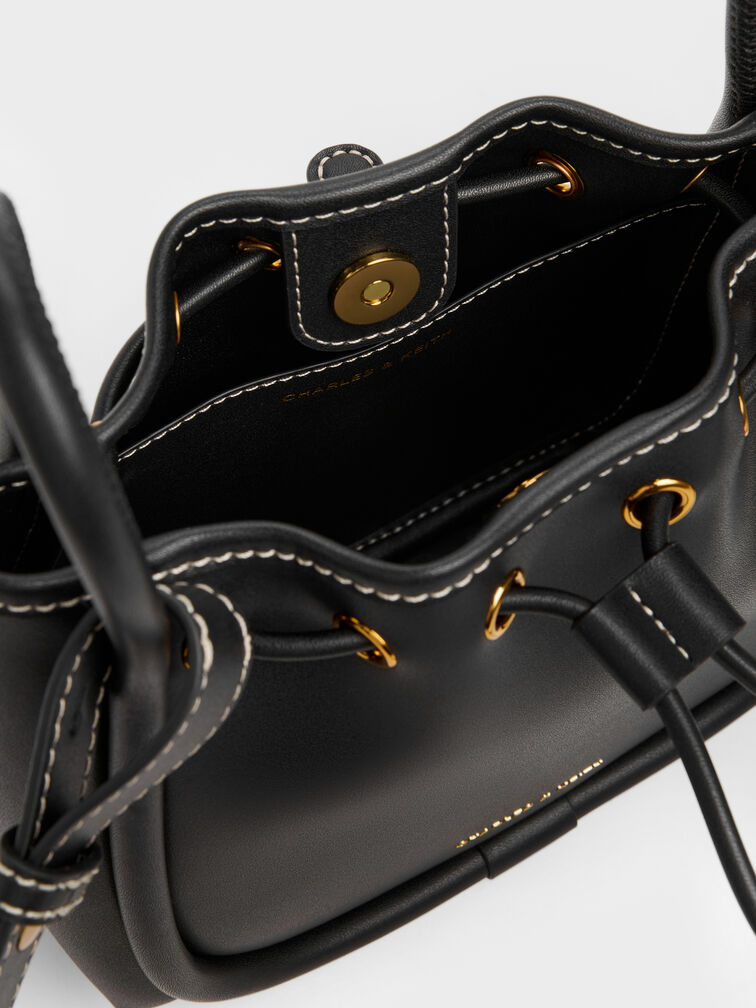 Lyla Tubular Bucket Bag, Black, hi-res