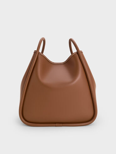 Lyla Tubular Slouchy Tote Bag, Chocolate, hi-res