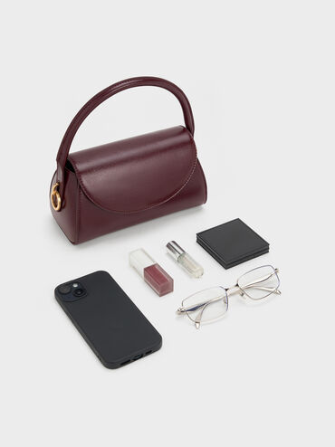 Kaila Top Handle Bag, Wineberry Red, hi-res