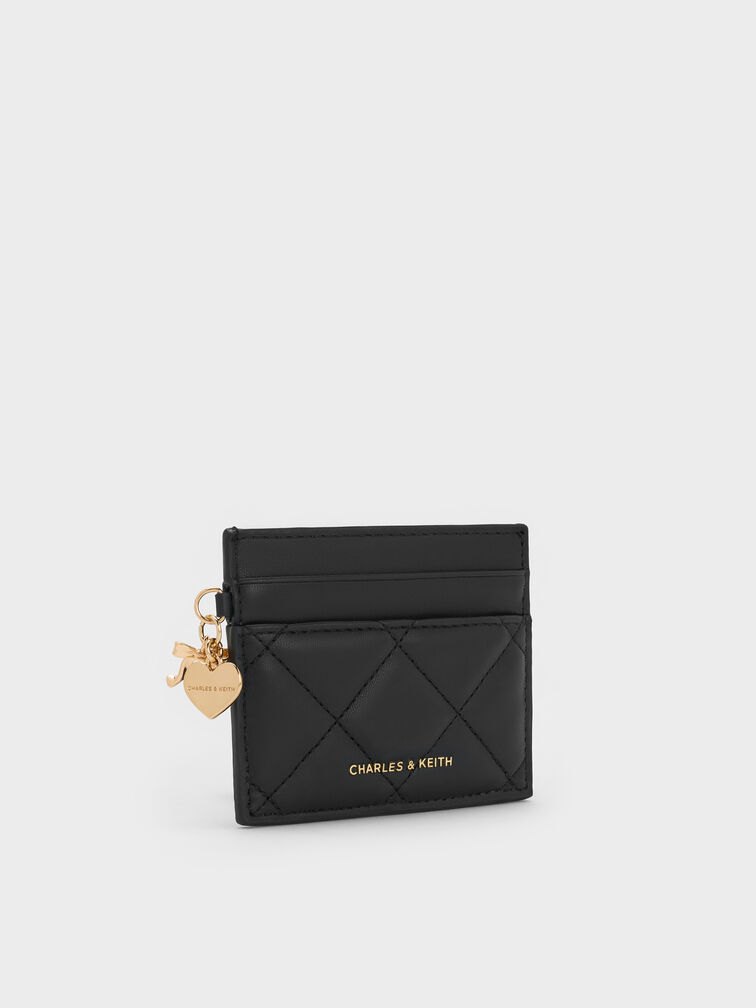 حافظة بطاقات (آرييتي) بتصميم مبطّن أنيق, أسود, hi-res