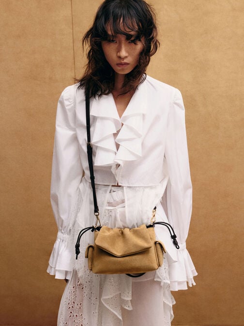 Khai Ruched Top Handle Bag, Sahara Sand, hi-res