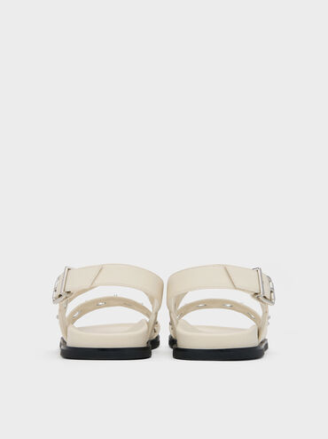 Grommet Slingback Sandals, Chalk, hi-res