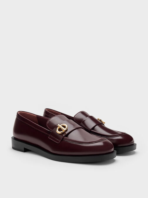 Marley Metallic-Accent Loafers, Burgundy, hi-res