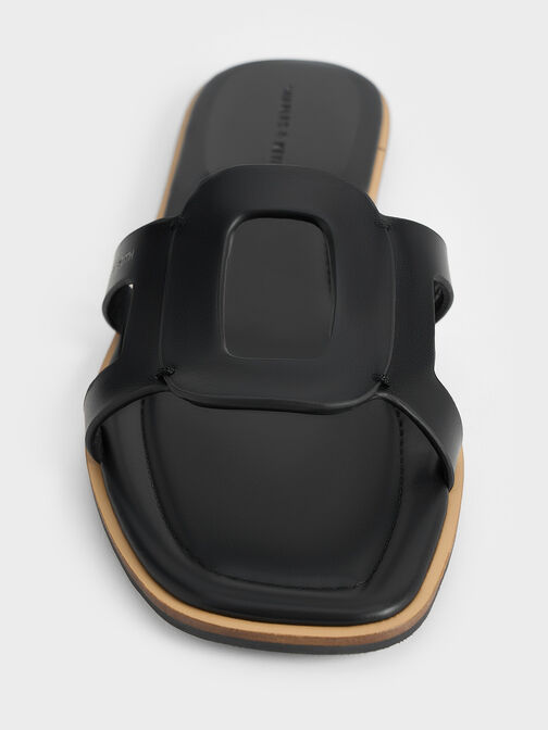 صندل سلايد إيزلي بتصميم مفرغ, أسود, hi-res