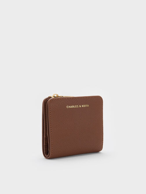 Keely Top Zip Small Wallet, Dark Brown, hi-res