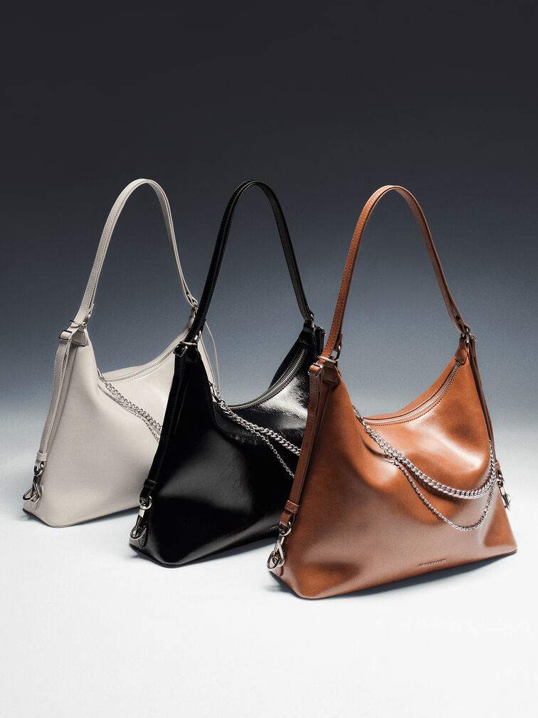 Atwood Chain Convertible Hobo Bag, Shell Grey, hi-res