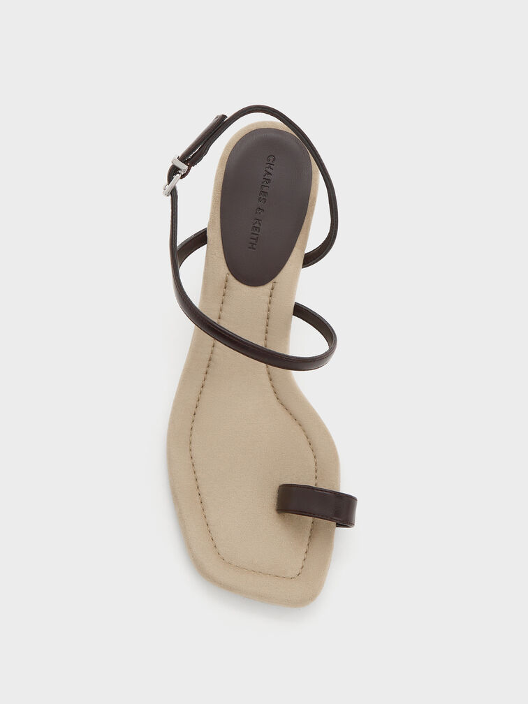 Toe-Ring Stiletto Sandals, Dark Brown, hi-res