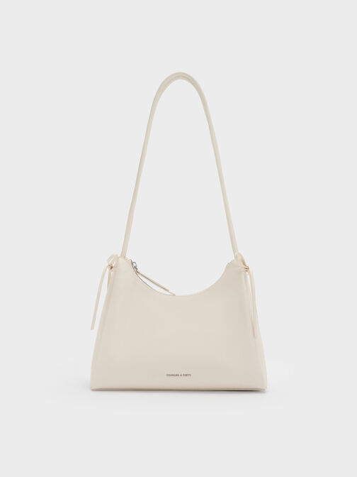 Hazel Bow Hobo Bag, Cream, hi-res
