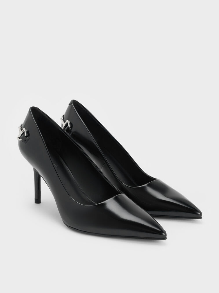 Erinna Metallic-Accent Pointed Pumps, Black Boxed, hi-res