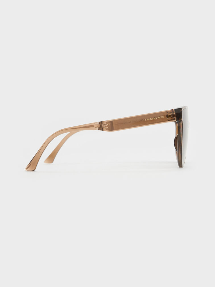 Brea Foldable Aviator Sunglasses, Chestnut Brown, hi-res