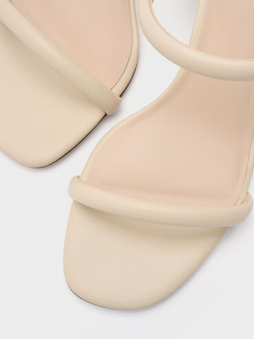 Double-Strap Slant-Heel Mules, Beige, hi-res