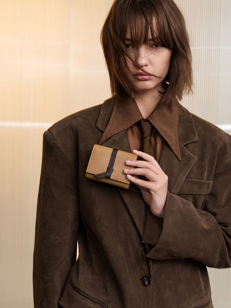 Calla Two-Tone Knotted-Strap Small Wallet, Sahara Sand, hi-res