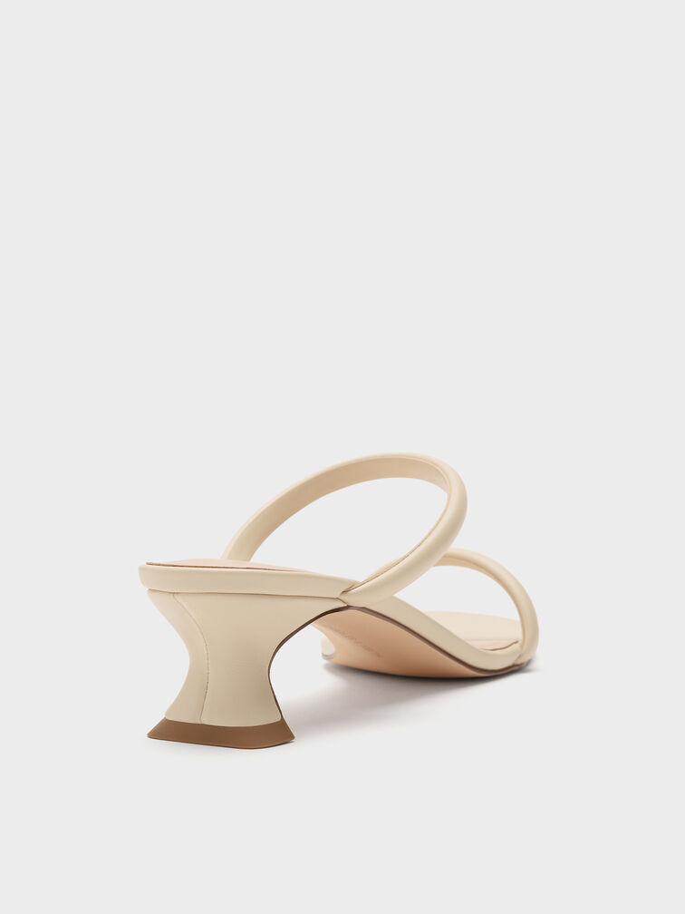 Double-Strap Slant-Heel Mules, Beige, hi-res
