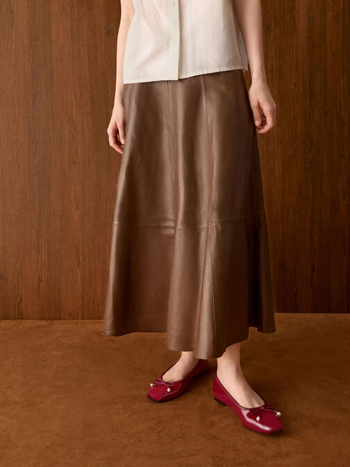 حذاء باليرينا باربرا لامع, أحمر, hi-res