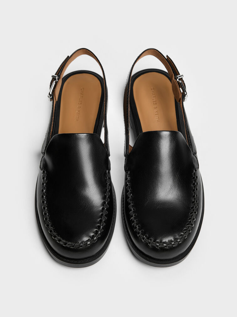 Gale Slingback Loafers, Black, hi-res