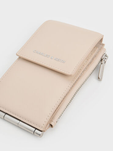 Calla Bi-Fold Side-Zip Card Holder, Oat, hi-res