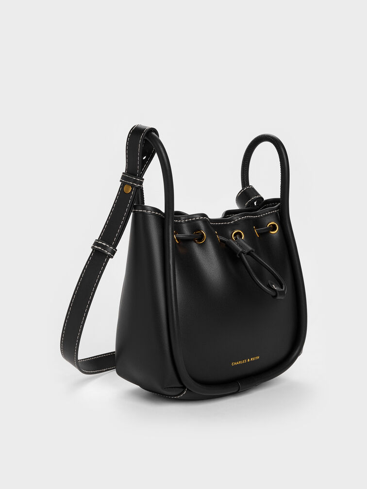 Lyla Tubular Bucket Bag, Black, hi-res