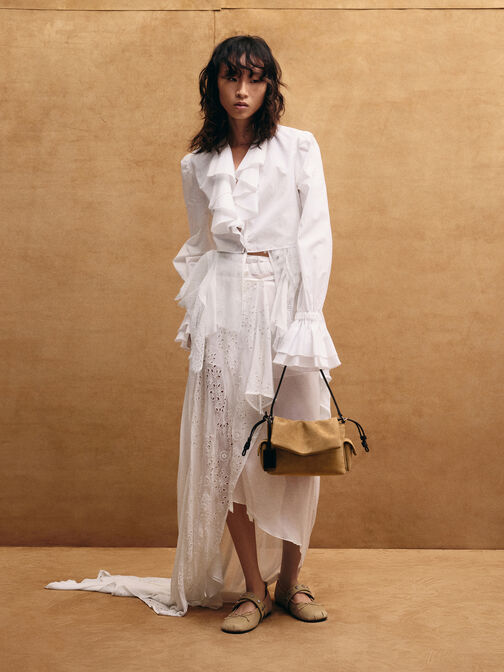 Khai Ruched Top Handle Bag, Sahara Sand, hi-res