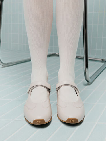Jace Leather Mary Jane Sneakers, Chalk, hi-res