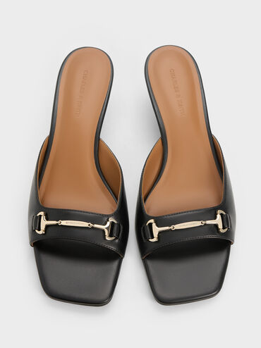 حذاء ميول إيرينا بكعب ويدج بتأثير ميتاليك, أسود, hi-res