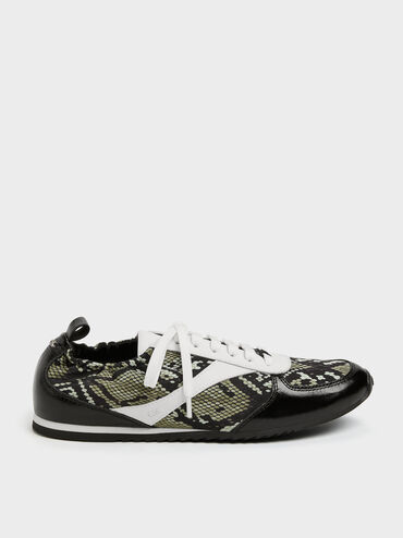 Jace Snake-Print Sneakers, Animal Print Green, hi-res