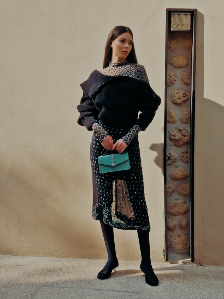 حذاء (مولز) ساتان بكعب مفتوح من الخلف, أسود خشن, hi-res