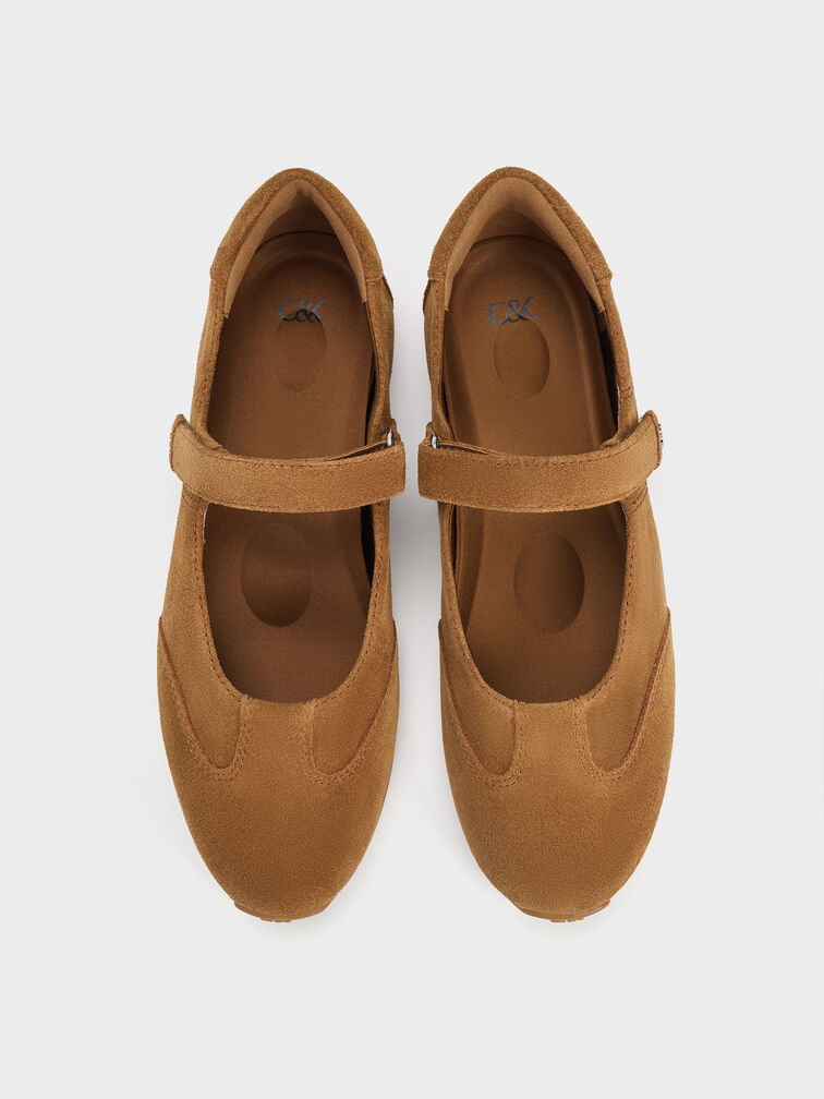 Jace Suede Mary Jane Sneakers, Brown, hi-res