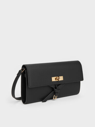 Tricha Knotted-Belt Crossbody Bag, Black, hi-res
