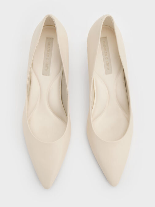 Emmy Pointed Kitten Heel Pumps, Chalk, hi-res