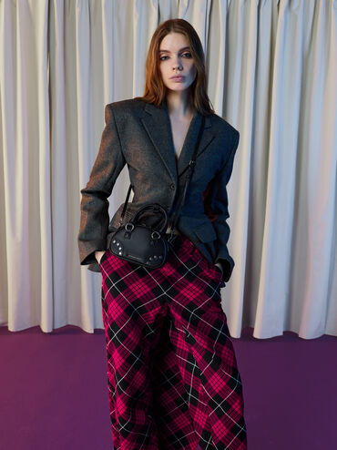 شنطة يد بوببي مزينة بدبابيس, أسود كلاسيكي, hi-res