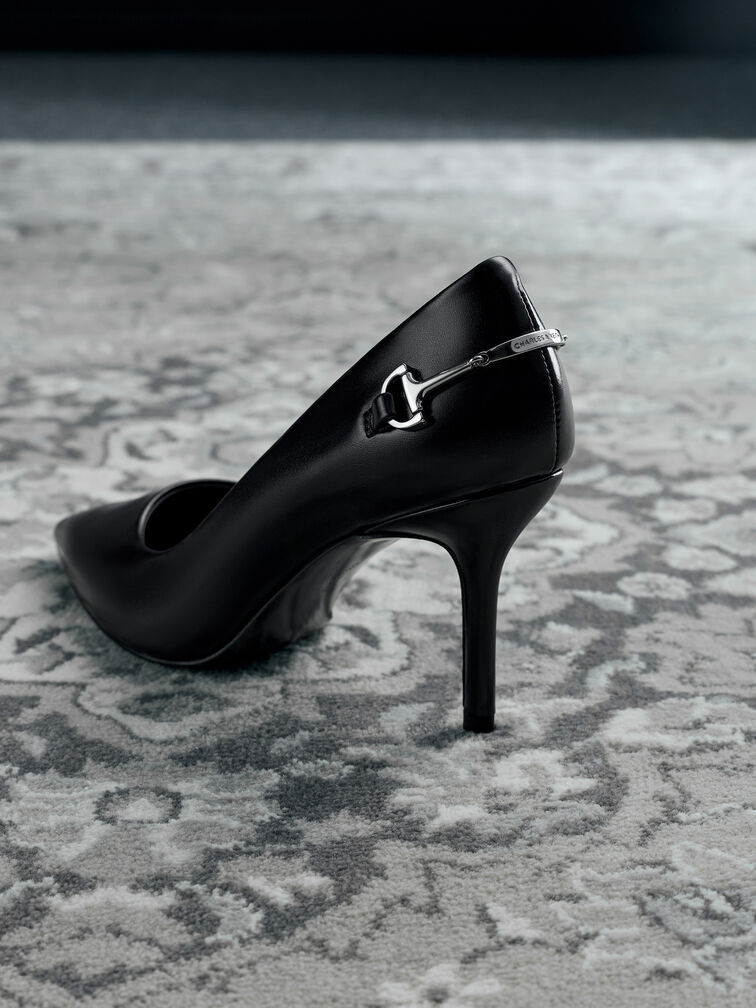 Erinna Metallic-Accent Pointed Pumps, Black Boxed, hi-res