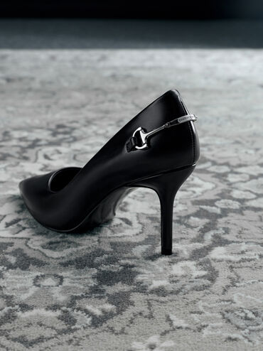 Erinna Metallic-Accent Pointed Pumps, Black Boxed, hi-res