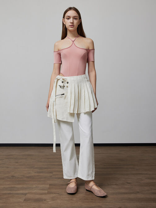 Maggie Mesh Crystal Mary Janes, Nude, hi-res