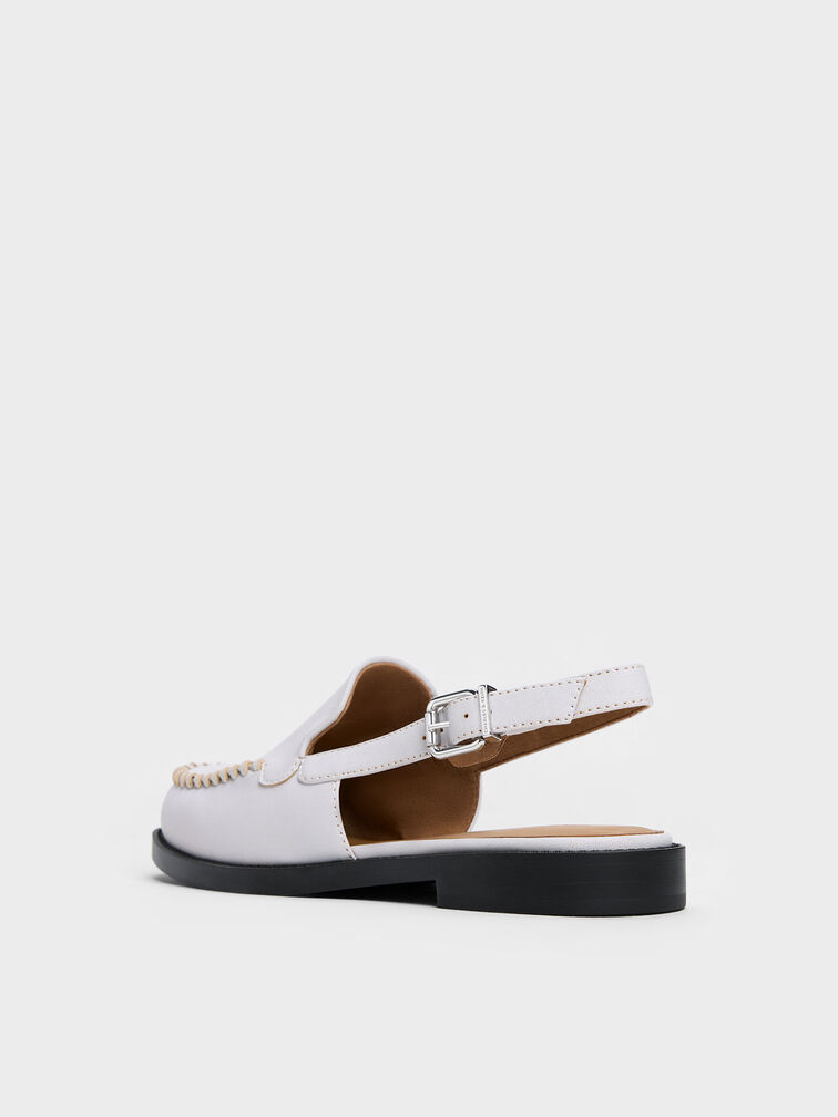 Gale Slingback Loafers, White, hi-res