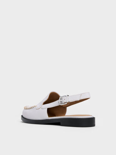 Gale Slingback Loafers, White, hi-res