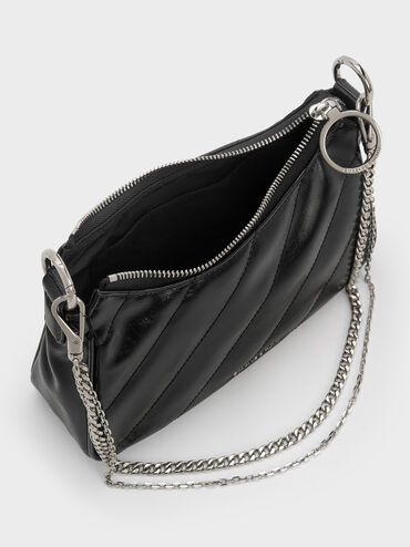 Philomena Double-Chain Crossbody Bag, Noir, hi-res