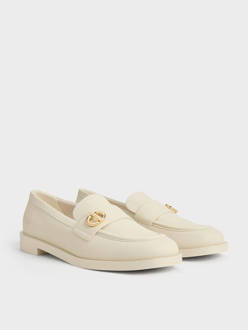 Marley Metallic-Accent Loafers, Chalk, hi-res
