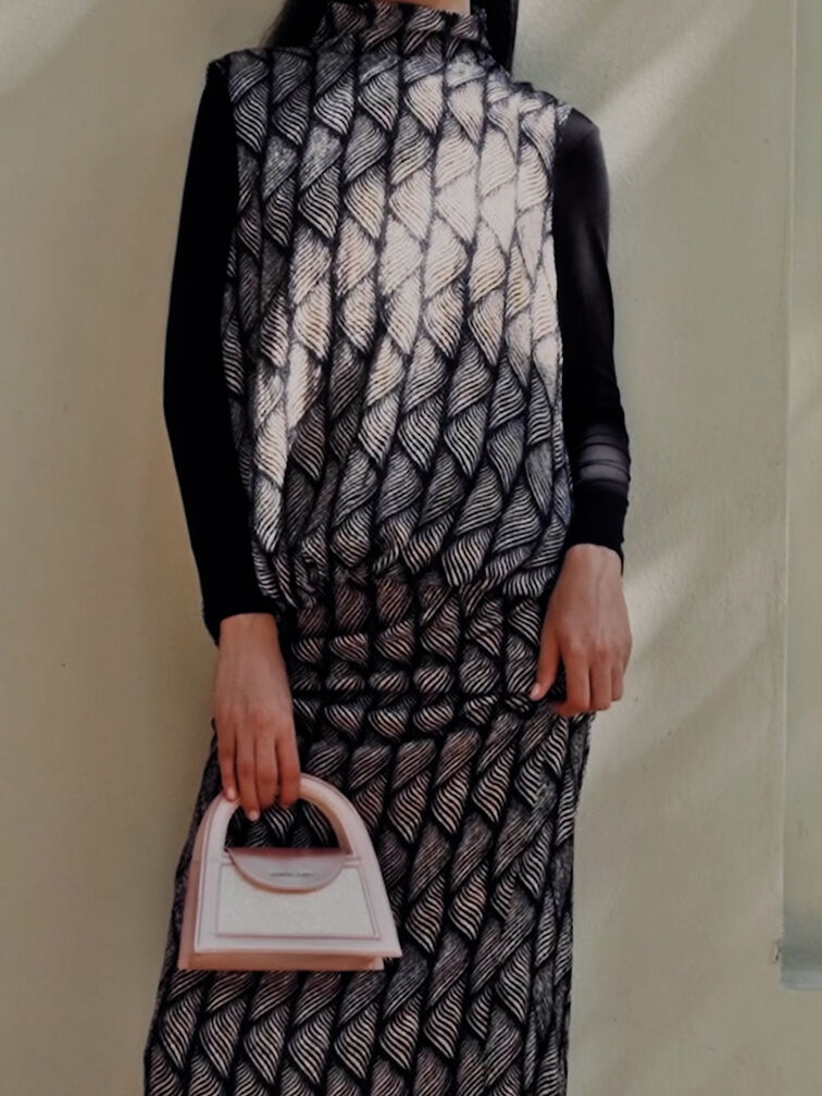 Este Glittered Top Handle Bag, Pink, hi-res