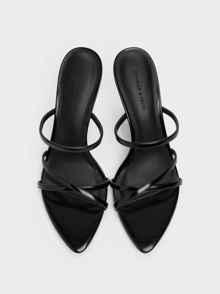 Taylen Strappy Heeled Mules, Black Boxed, hi-res