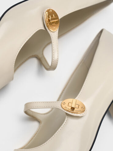 Hettie Patent Mary Jane Pumps, Chalk, hi-res