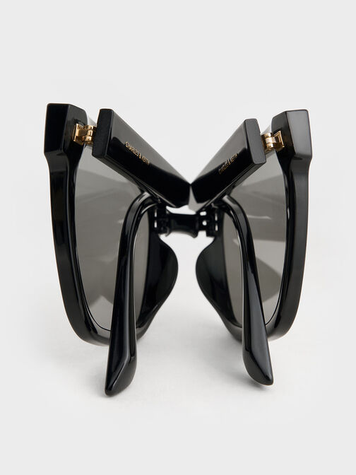 Brea Foldable Sunglasses, Black, hi-res