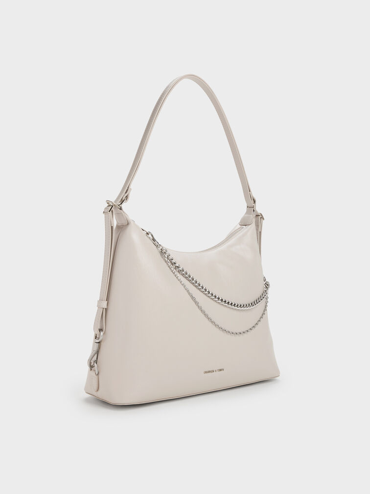 Atwood Chain Convertible Hobo Bag, Shell Grey, hi-res