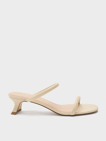 Double-Strap Slant-Heel Mules, Beige, hi-res