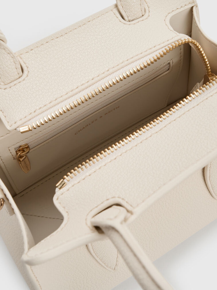 Allyn Structured Trapeze Tote Bag, Cream, hi-res