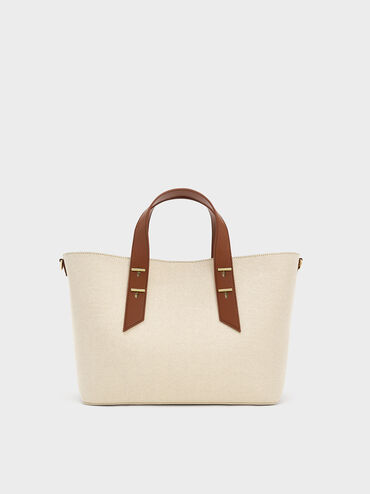 Shania Canvas Tote Bag, Chocolate, hi-res