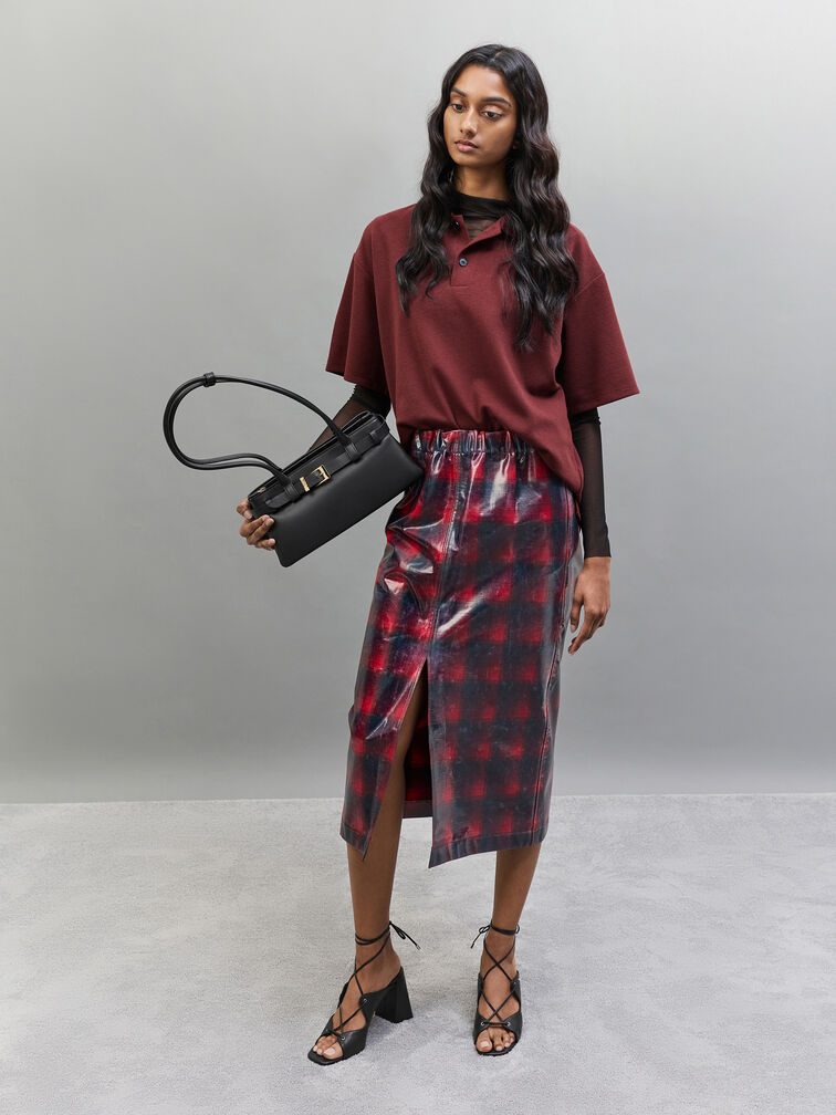 شنطة كتف جودي جلد طبيعي, أسود, hi-res