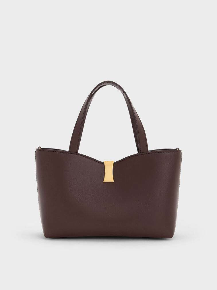 Lilibet Metallic-Accent Tote Bag, Plum, hi-res