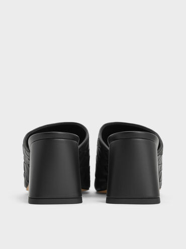 Ivette Woven Heeled Mules, Black, hi-res