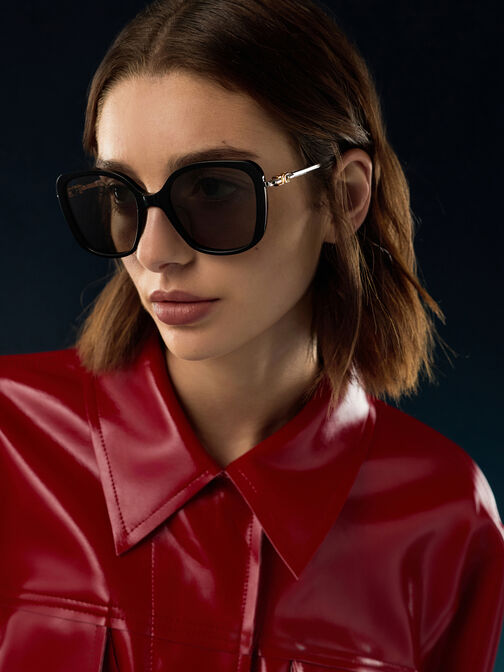 Adalyn Butterfly Sunglasses, Noir, hi-res